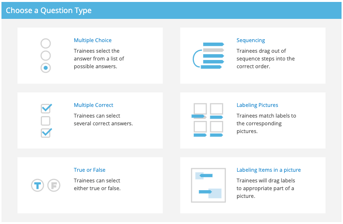 Mindflash LMS Quizzing and Assessment Options